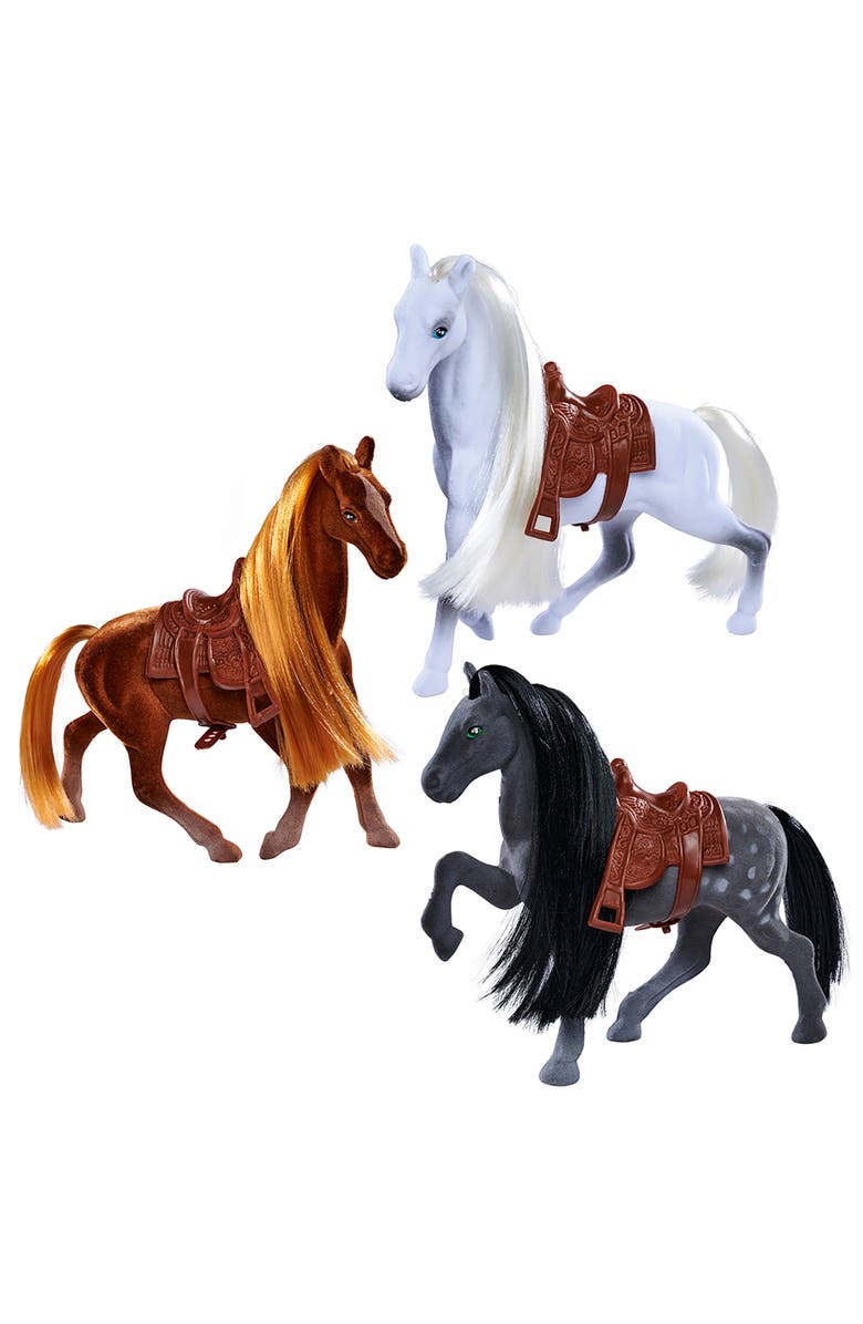 Simba Flocked Horse Set, 3 Pony Figures, Main, color, Multicolored