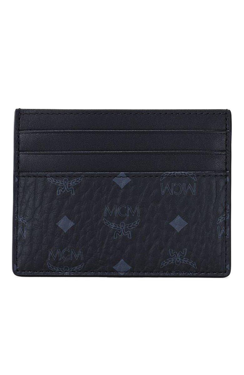 MCM Money Clip Card Case in Visetos Original, Alternate, color, Black