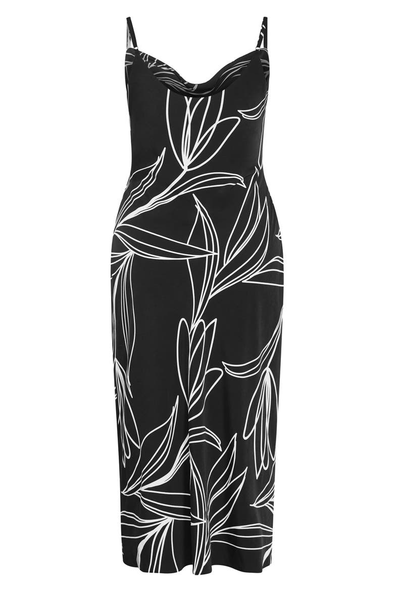 Sadie Floral Print Slipdress, Alternate, color, BLACK BLOOM