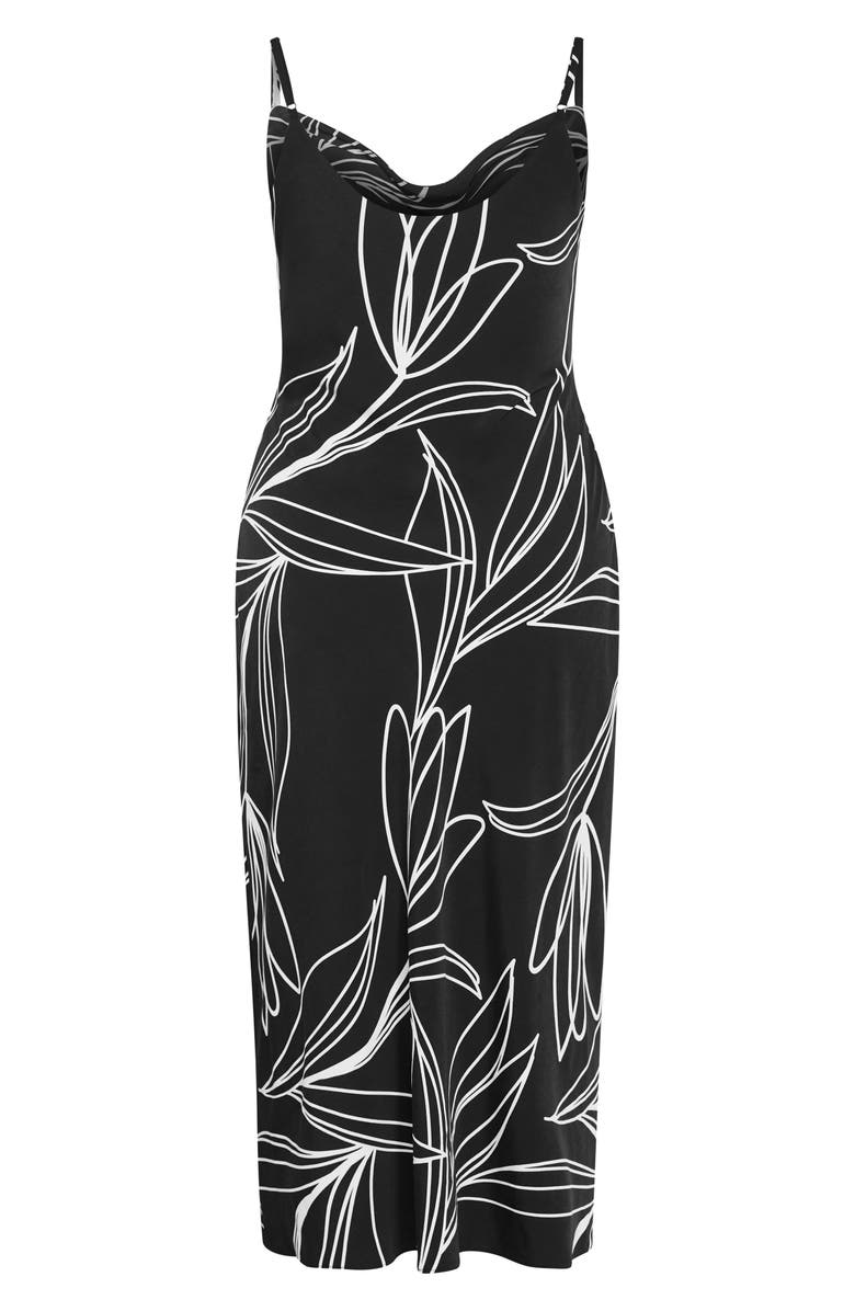 City Chic Sadie Floral Print Slipdress, Alternate, color, Black Bloom