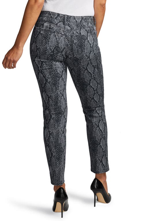 Nydj Curves 360 By  Snake Print Slim Straight Jeans In Diamondback
