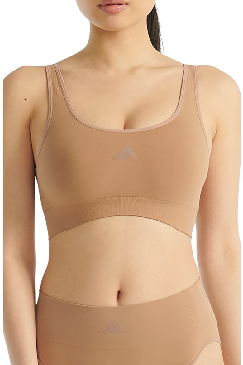 Seamless Micro Stretch Lounge Bra, Main, color, TOASTED ALMOND