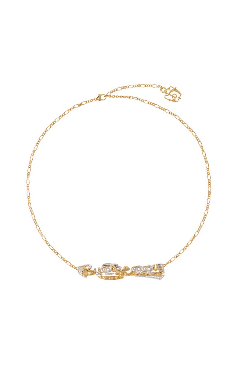 Burberry Logo Chain Necklace, Main, color, Gold