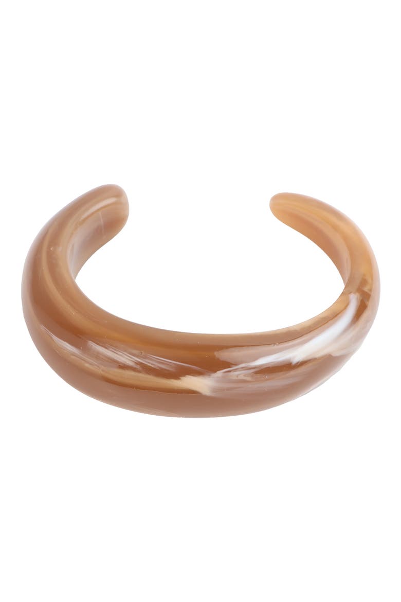 Resin Cuff Bracelet, Main, color, BROWN