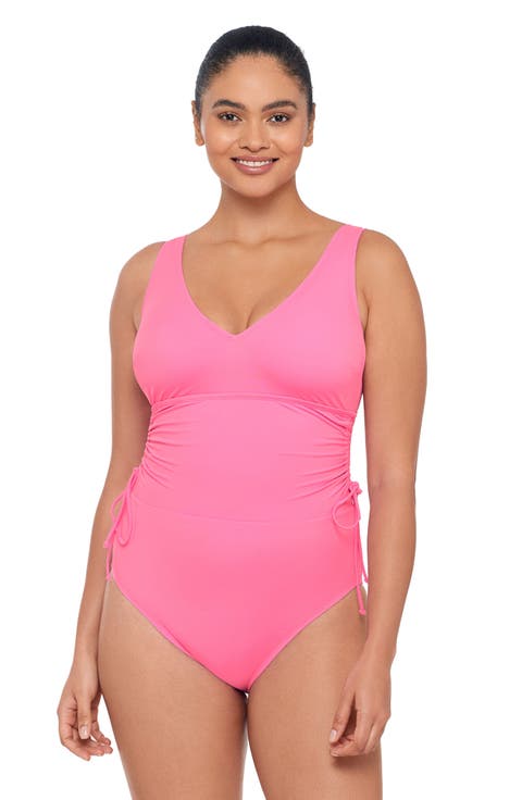 Cinched Adjustable One Piece Swimsuit
