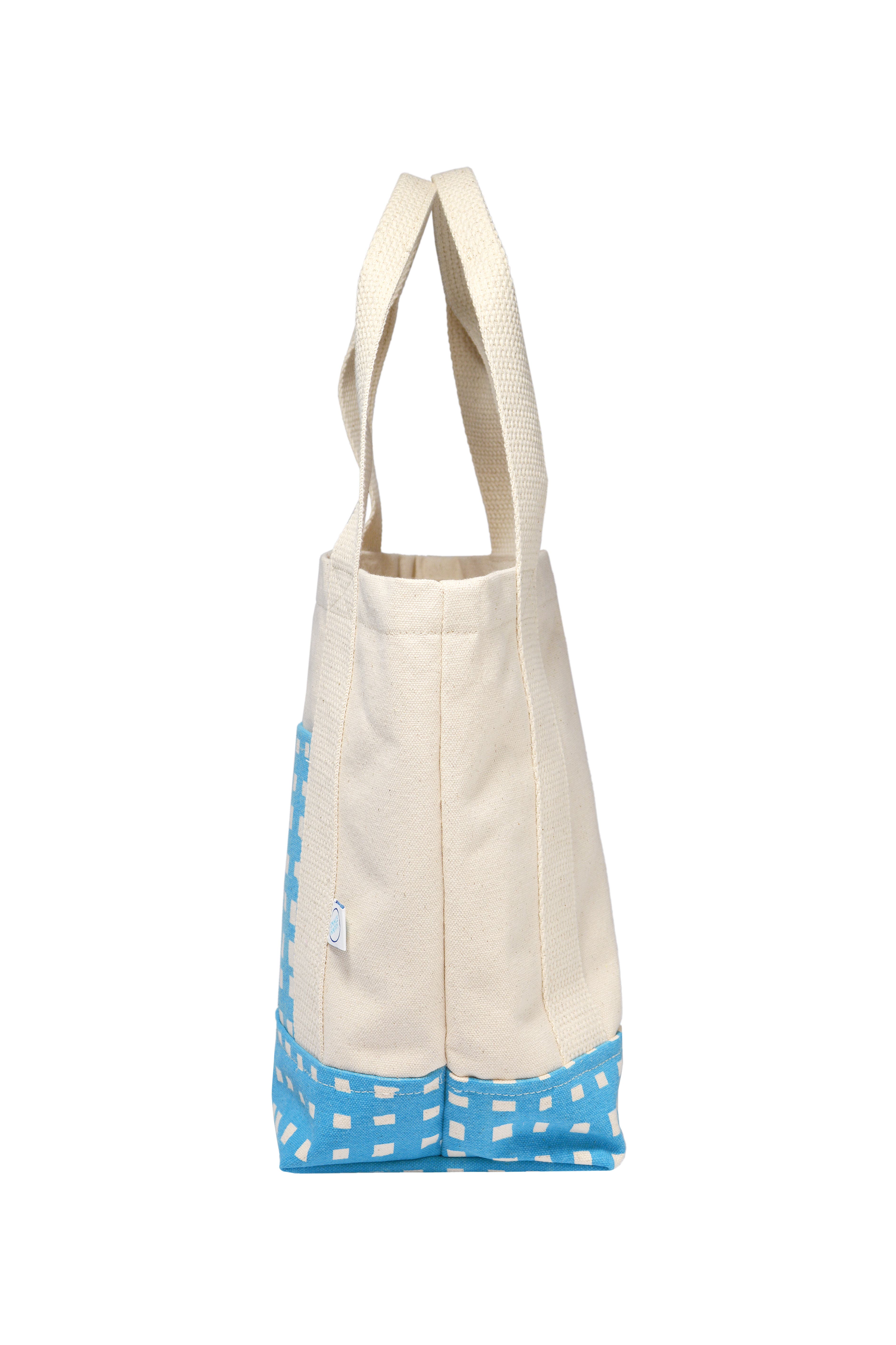 Dance Happy Grid Mini Tote Bag, Alternate, color, Azure Blue