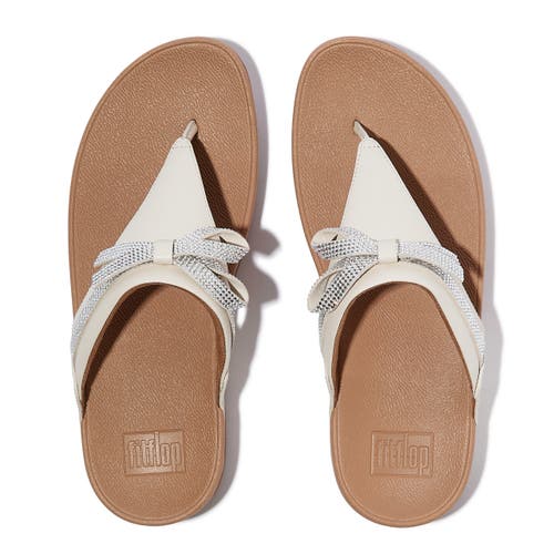 Fitflop Lulu Glitz Bow Leather Toe Post Sandals In Multi