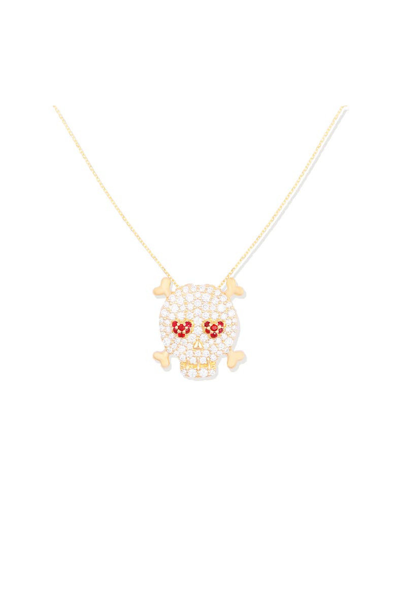 Campbell + Charlotte Juju Skull Charm Necklace, Main, color, Gold