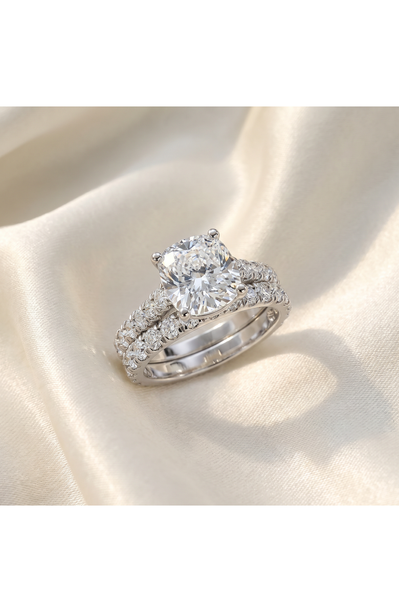 Bliss Diamond Certified 4Ct Cushion Diamond Engagement Wedding Ring Set 14k Gold/PT Lab Grown, Alternate, color, 14K Yellow Gold