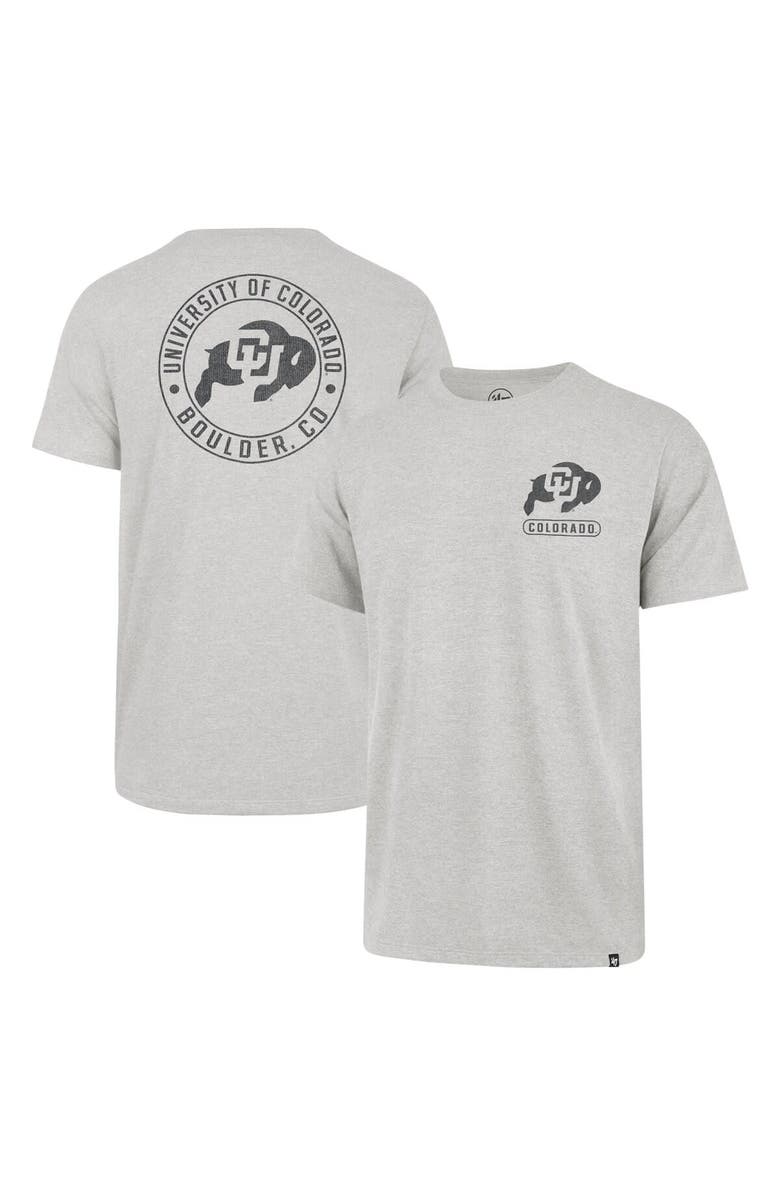 '47 Men's '47 Gray Colorado Buffaloes Left Chest Back Slide Two Hit Franklin T-Shirt, Main, color,
