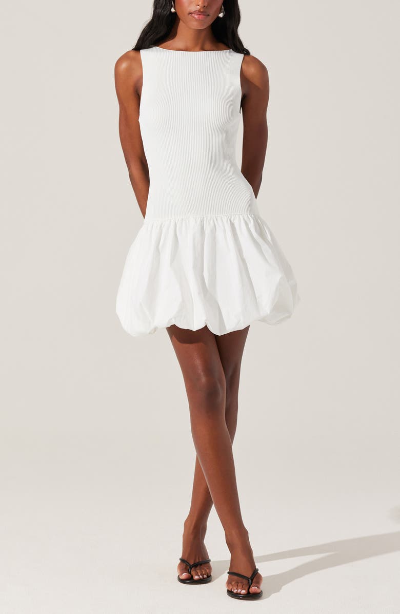 ASTR the Label Nettie Bubble Hem Dress, Alternate, color, White