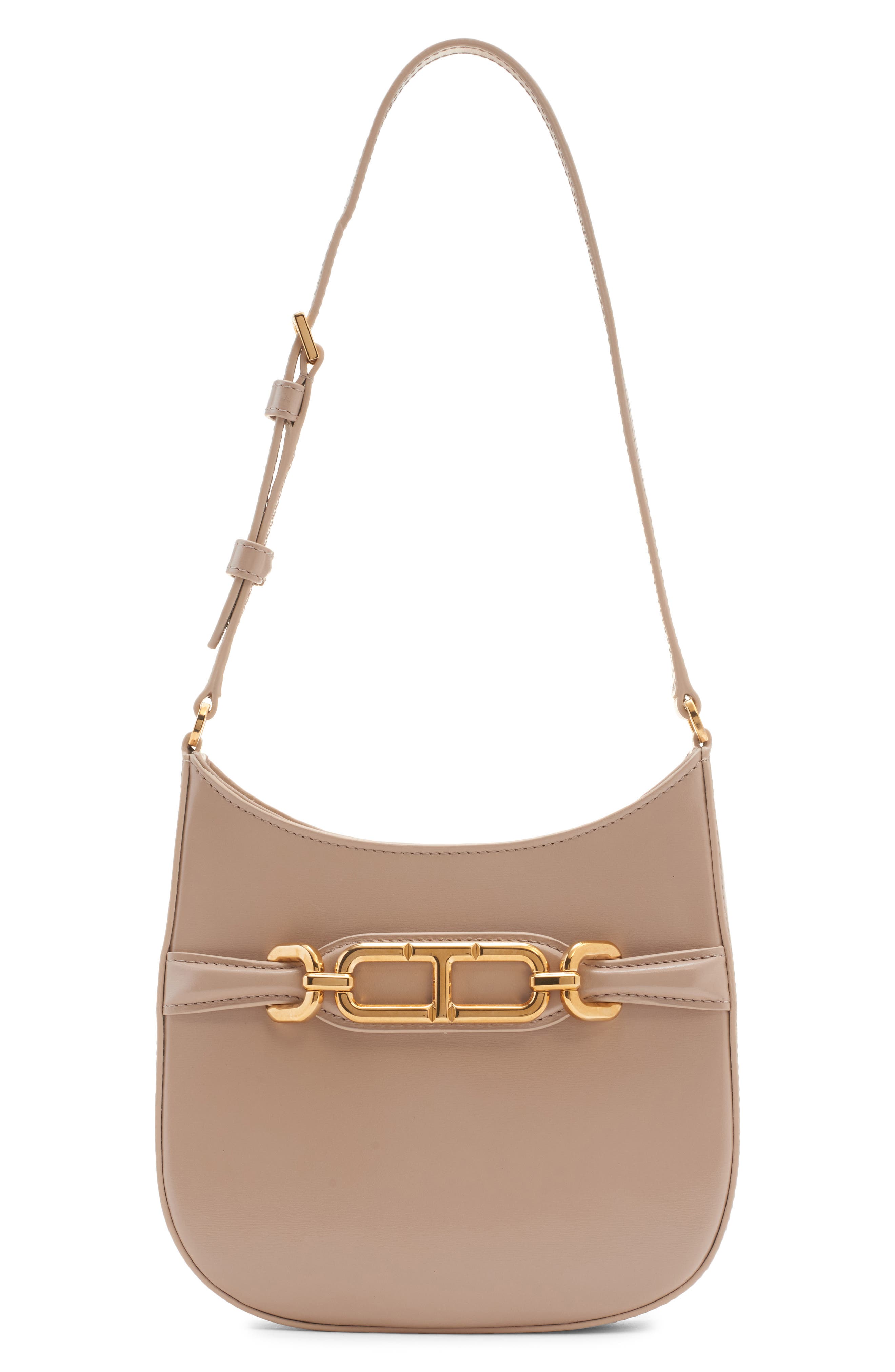 TOM FORD Mini Leather Shoulder Bag, Main, color, 1J013 Light Beige