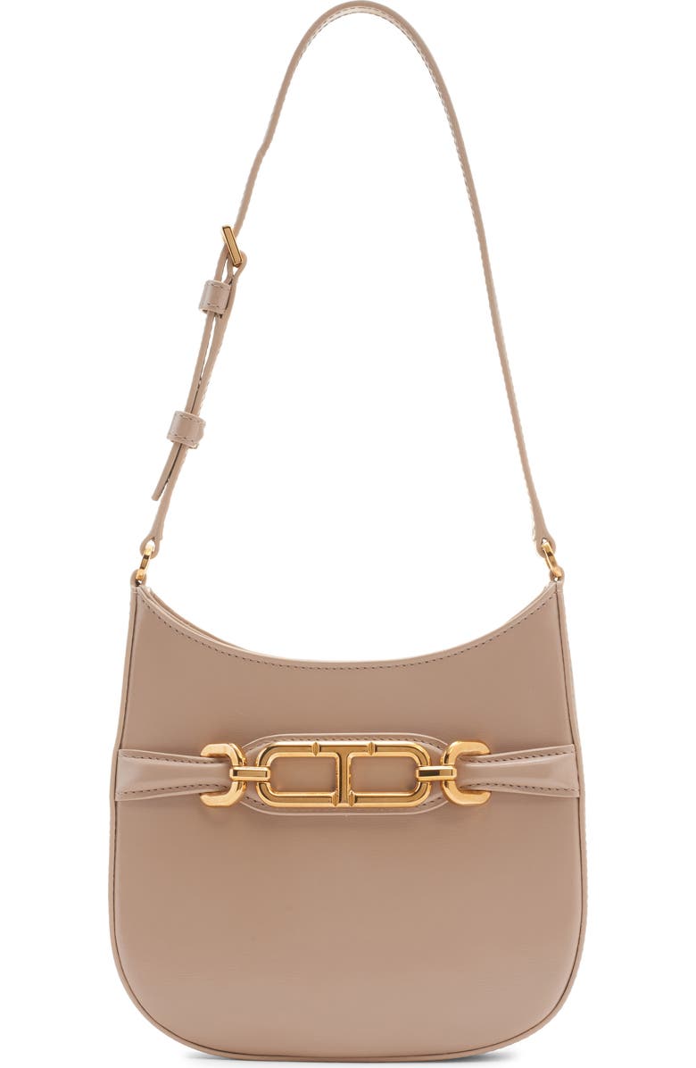 TOM FORD Mini Leather Shoulder Bag, Main, color, 1J013 Light Beige