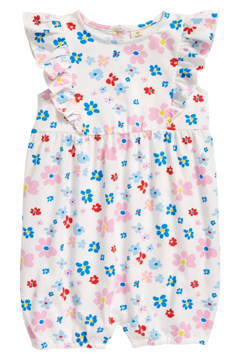 Print Romper, Main, color, IVORY EGRET FLOWERS