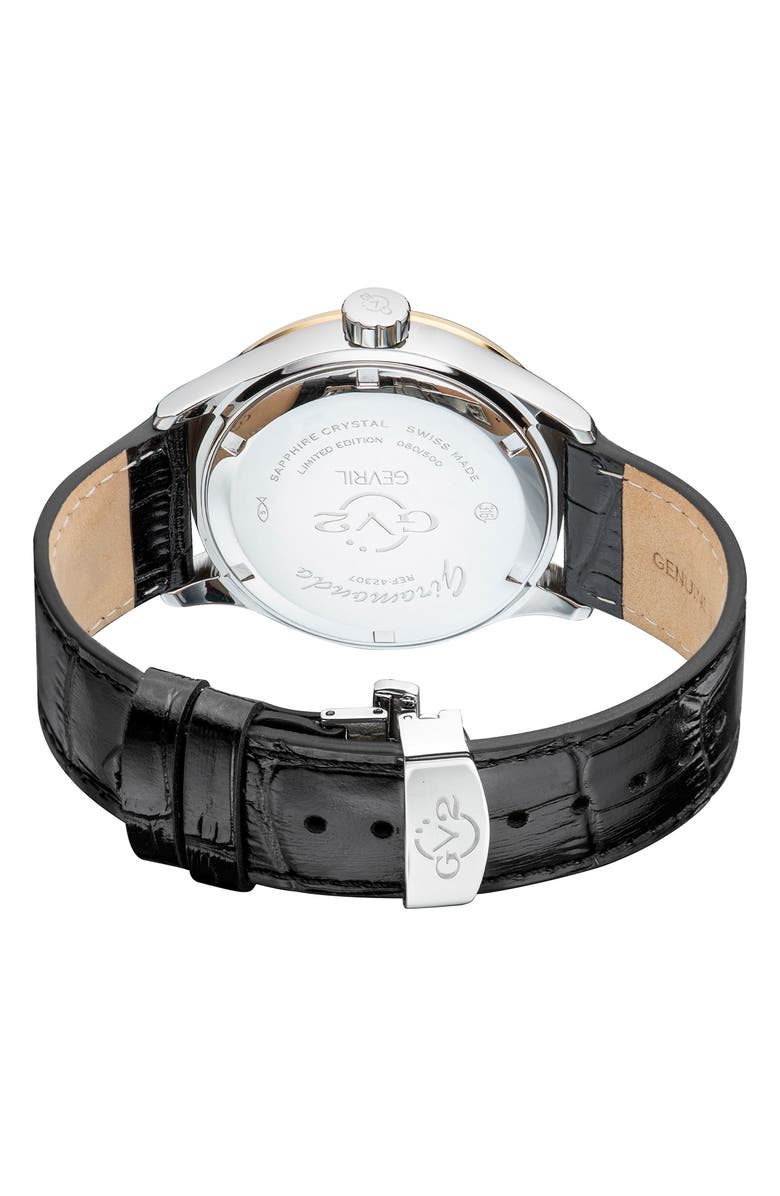 GEVRIL Men's Giromondo Swiss Quartz Watch, 42mm, Alternate, color, Black