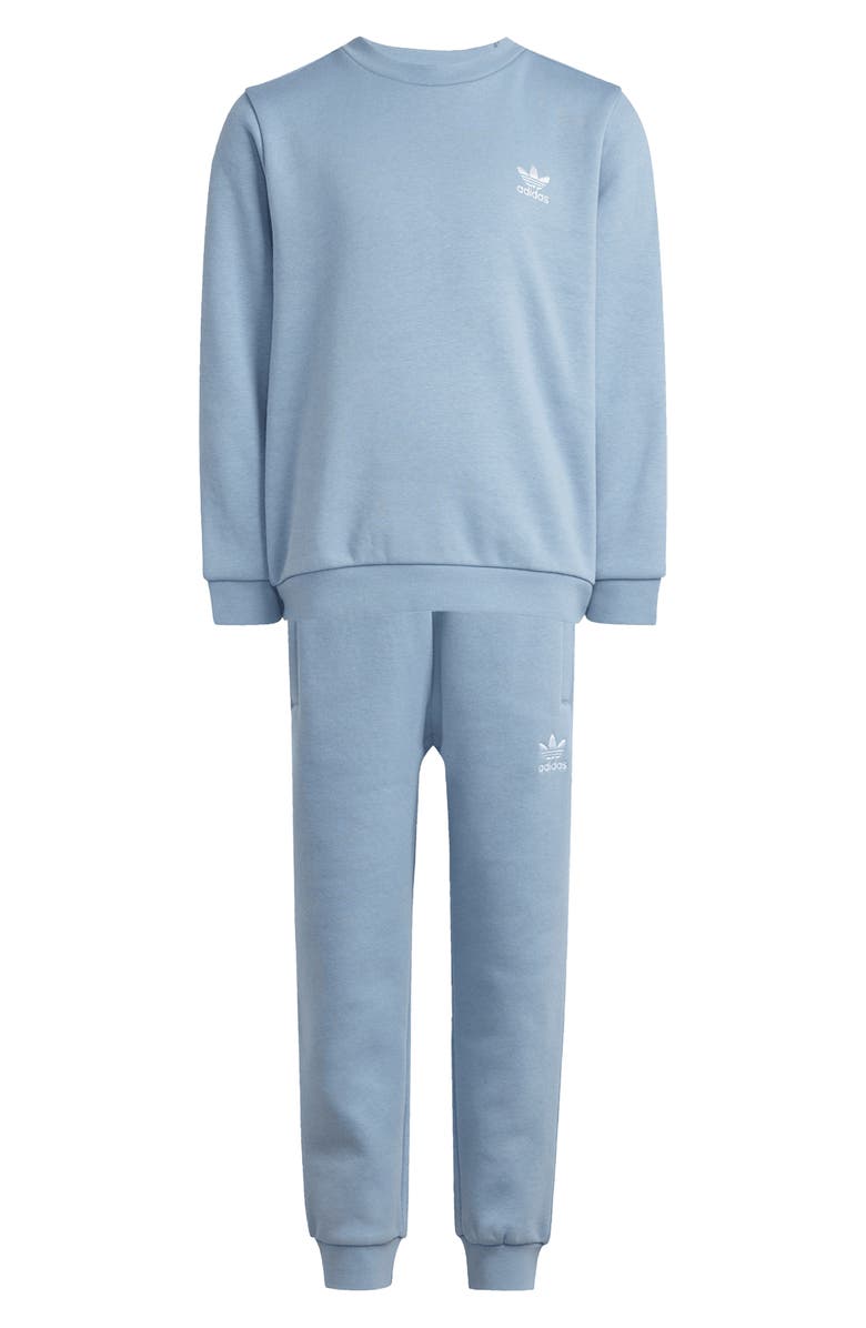 adidas Kids' Trefoil Essentials Crewneck Sweatshirt & Joggers Set, Alternate, color,
