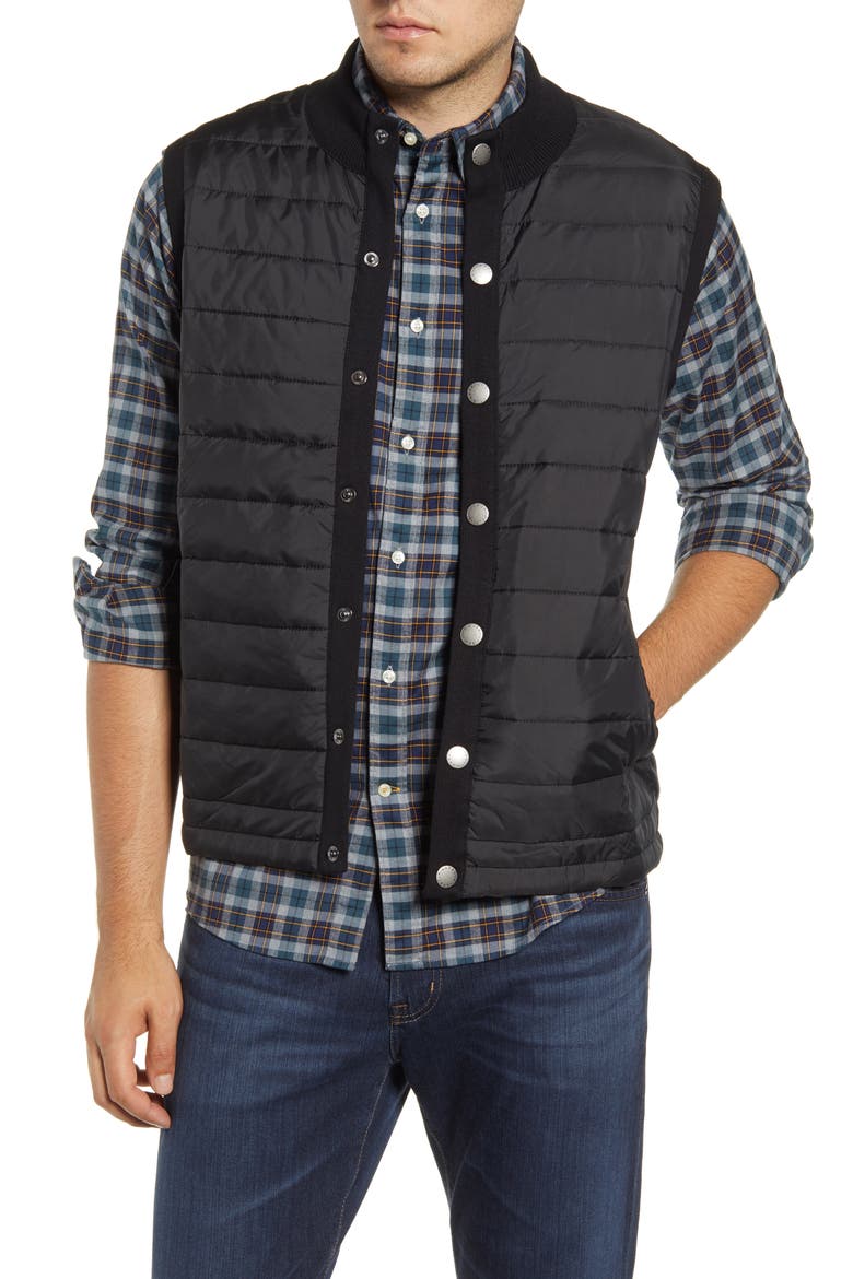 Essential Mixed Media Vest, Main, color, BLACK