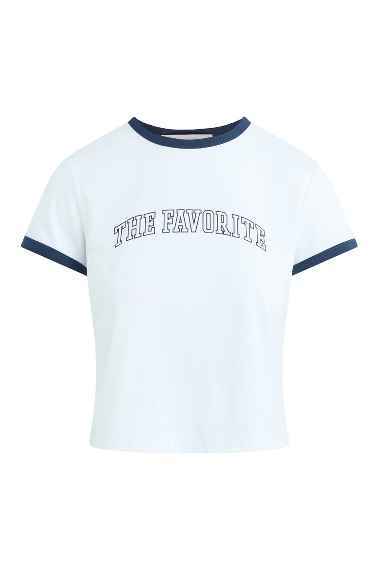 The Cropped Favorite Ringer Tee, Main, color, WHITE/ NAVY