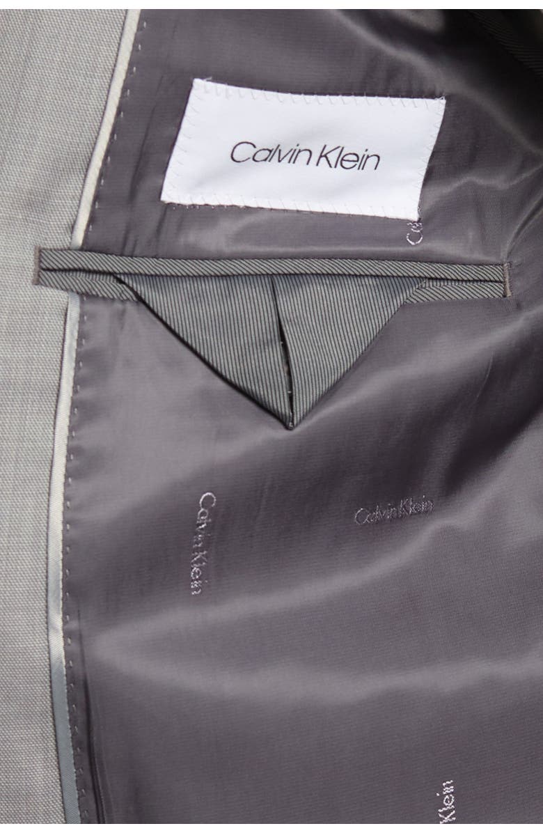 Calvin Klein Light Grey Solid Wool Blend Two Button Notch Lapel Suit, Alternate, color, 