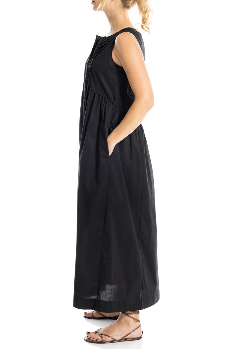 MAX STUDIO Sleeveless Button Front Maxi Dress, Alternate, color, Black