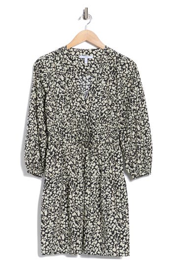 Derek Lam 10 Crosby Emma V-neck Long Sleeve Dress In Multi