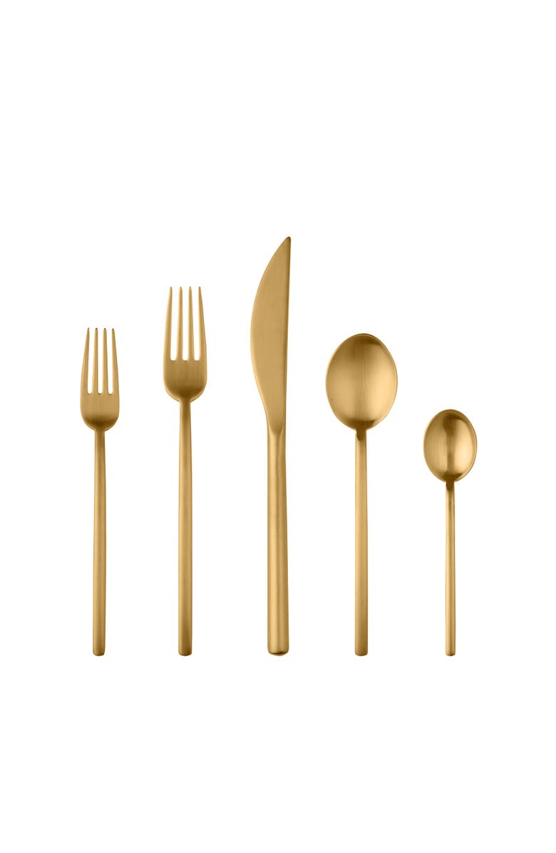 Mepra Due Flatware Set - 5 Pieces, Main, color, Ice Gold