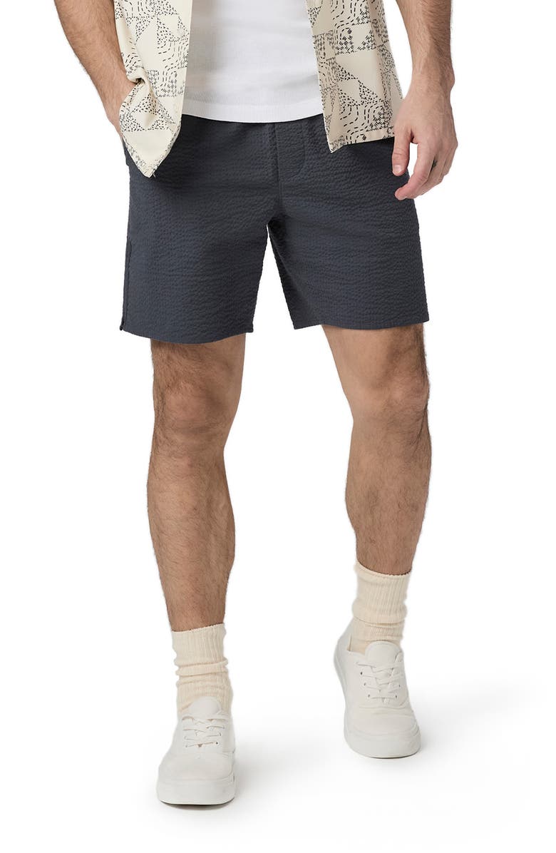 PAIGE Teague Cotton Seersucker Shorts, Alternate, color, 