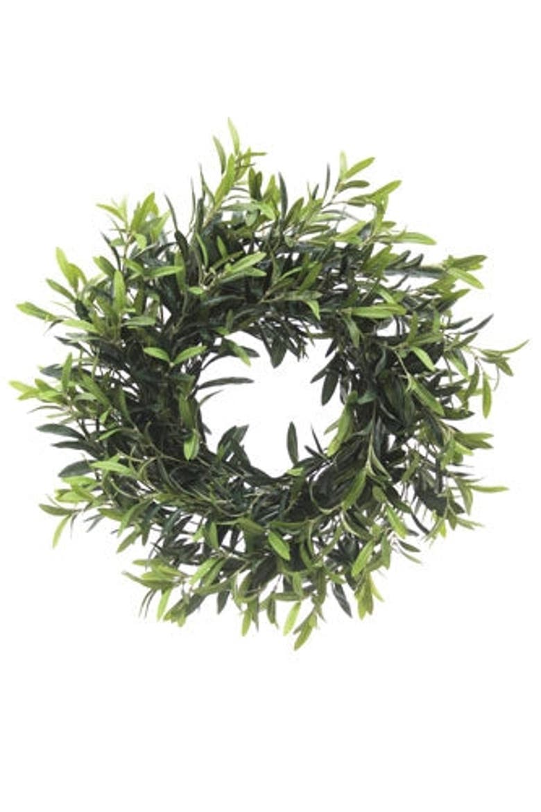 24" Artificial Olive Leaf Wreath, Main, color, Green