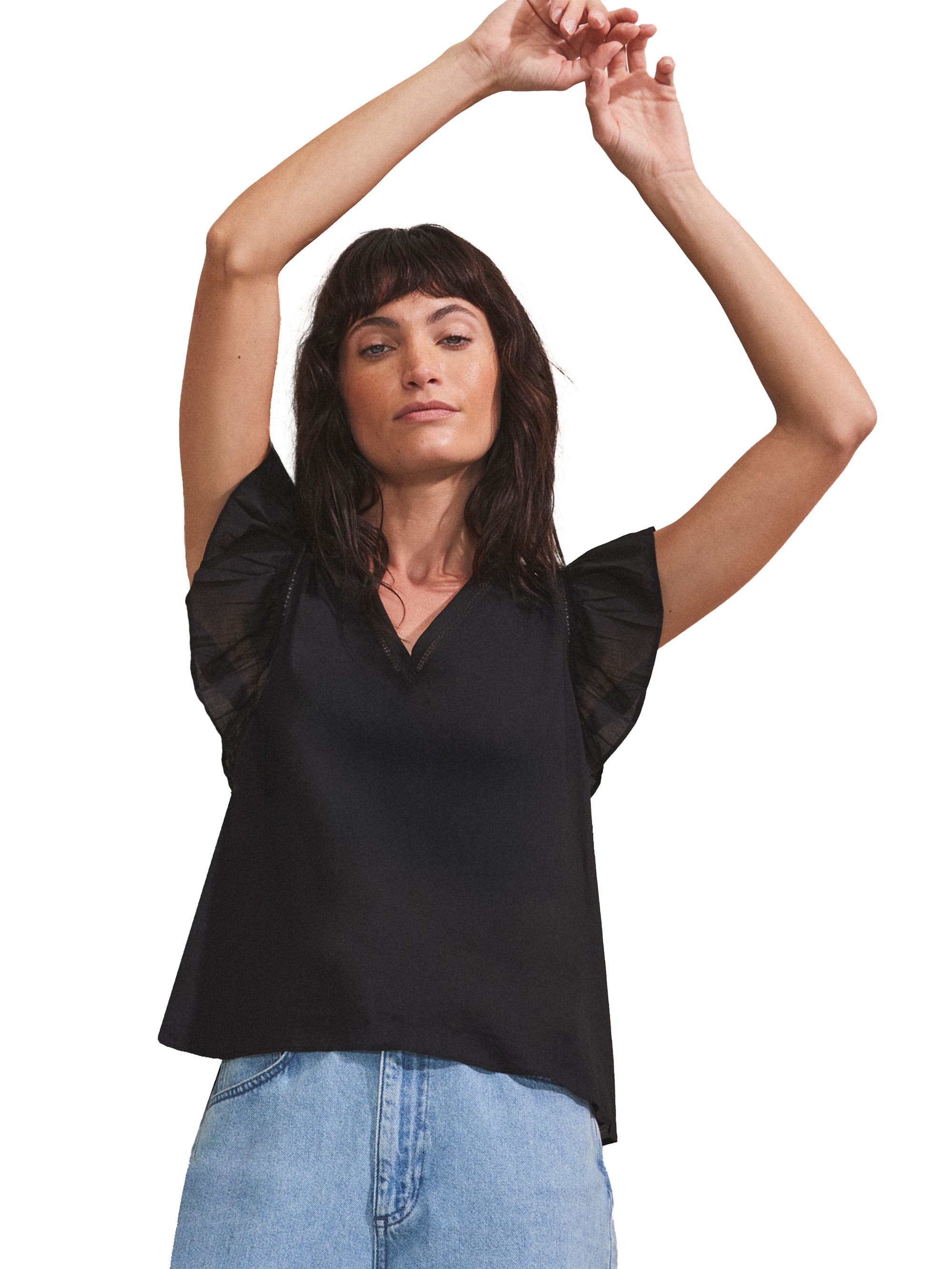 Cotton Frill Sleeve Top