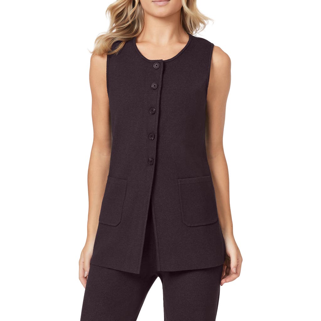 Scotch & Soda Longline Sweater Vest In Brown