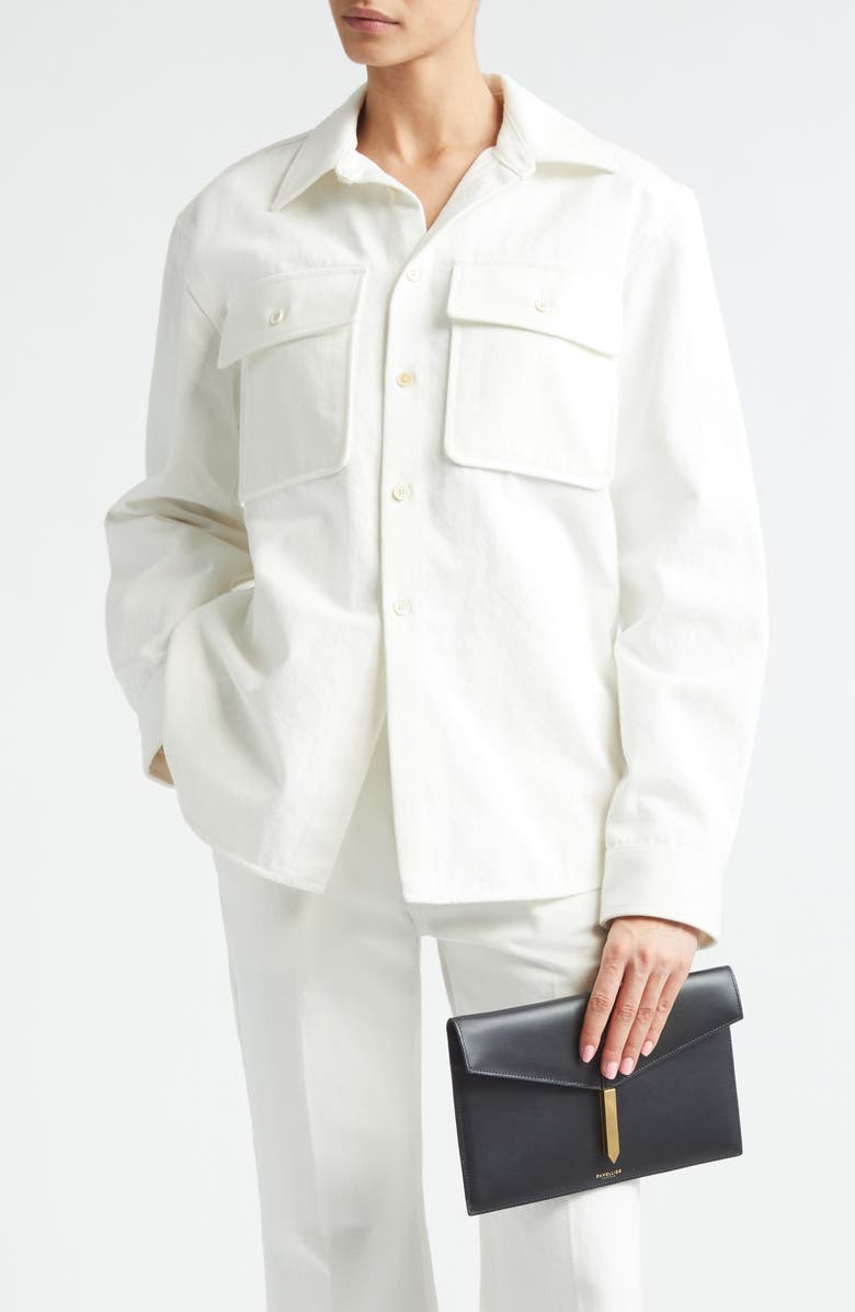 DeMellier The Tokyo Snakeskin Embossed Leather Clutch, Alternate, color, Black