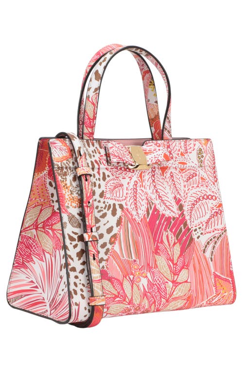 Ferragamo Vara Bow Print Leather Tote Bag In Multi