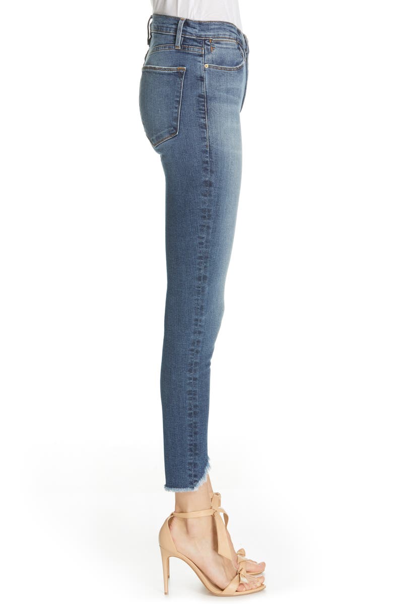 FRAME Le High Triangle Hem Ankle Skinny Jeans, Alternate, color,