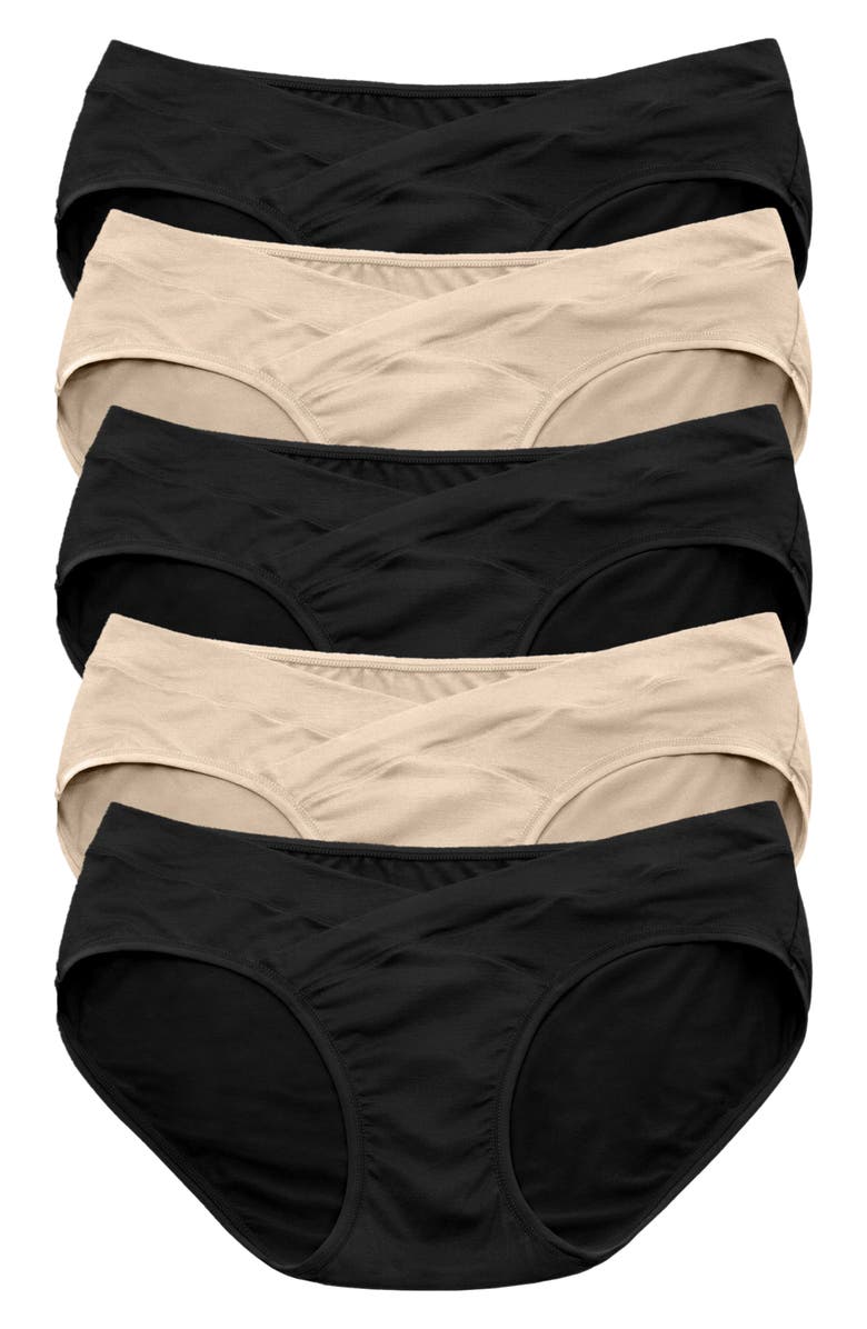 Kindred Bravely Assorted 5-Pack Under the Bump Full Coverage Maternity Briefs, Alternate, color,