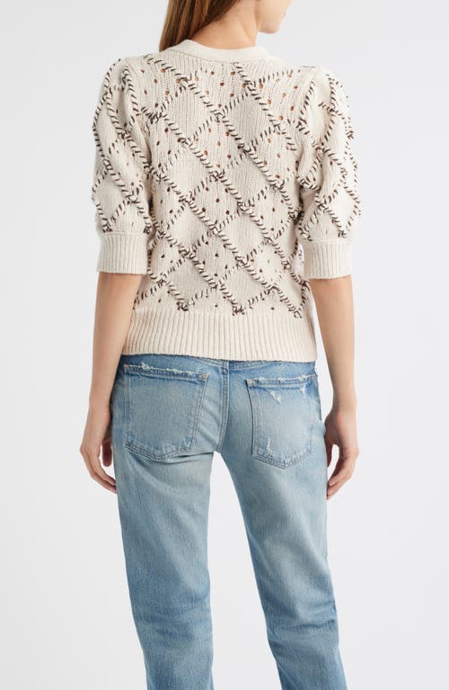 Rails Isla Whipstitched Diamond Pattern Cardigan In Neutral
