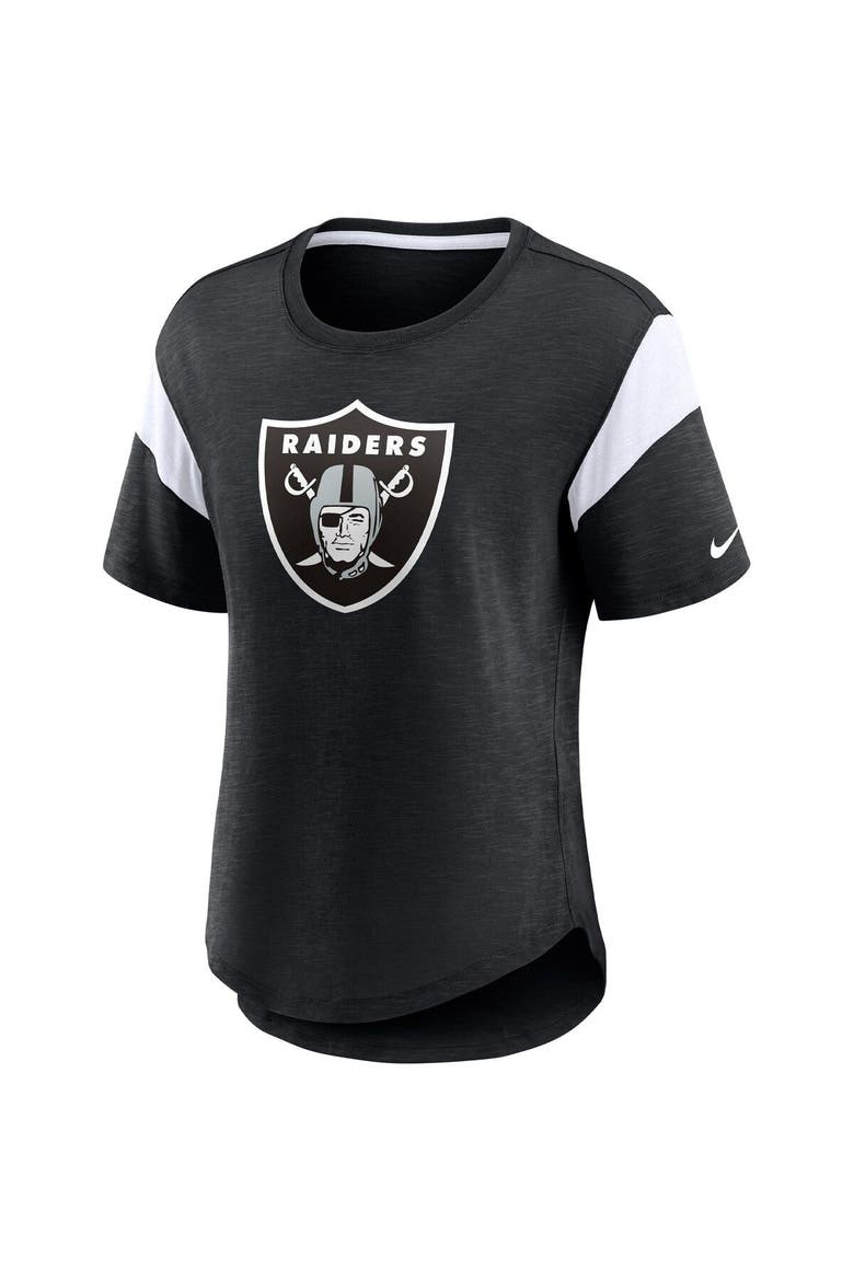 Women's Nike Heather Black Las Vegas Raiders Primary Logo Fashion Top, Alternate, color, Heather Black