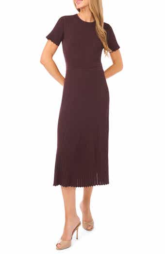 Pointelle Short Sleeve Midi Dress