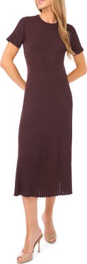 Ted Baker London Pointelle Short Sleeve Midi Dress