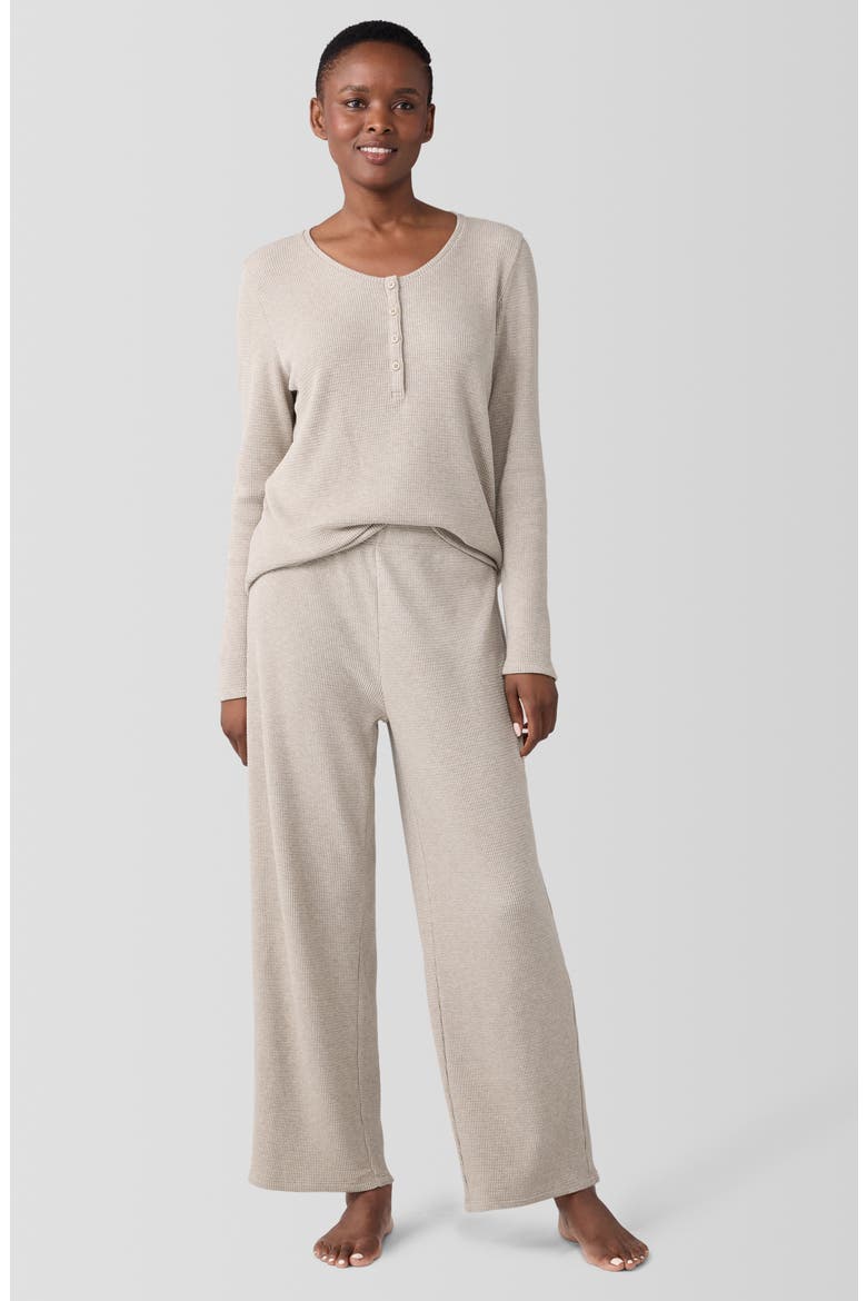 Organic Cotton Waffle Knit Straight Ankle Pants, Alternate, color, WHEAT