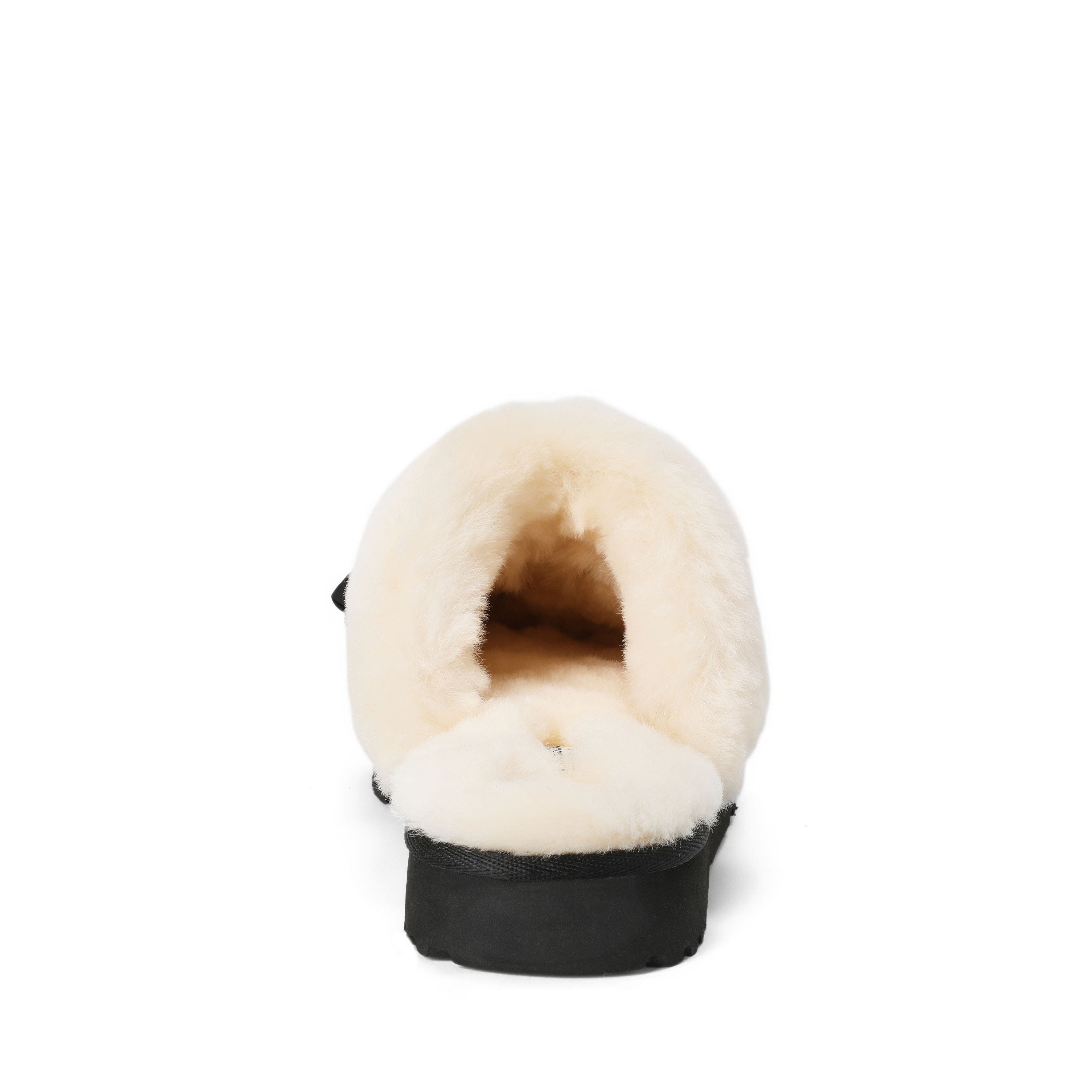 Fireside Sydney Dream Bow Scuff Slippers, Alternate, color, Black