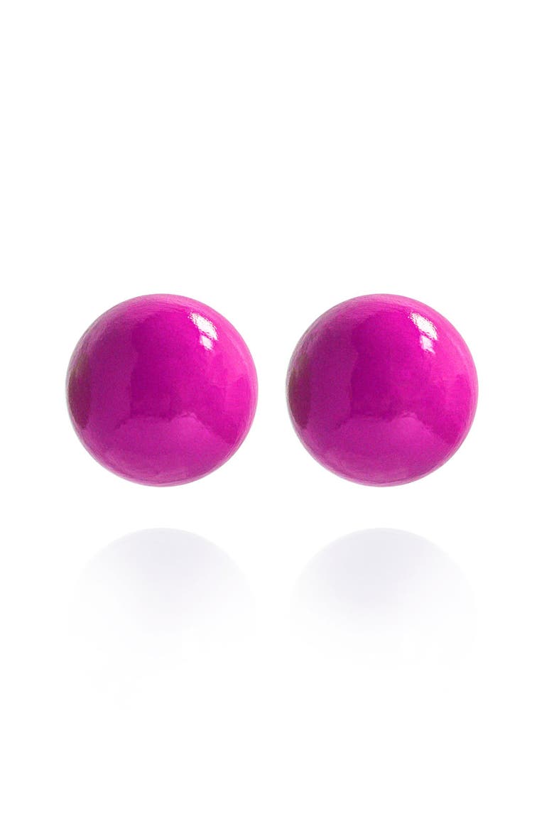 Gaia Mini Earrings, Main, color, Magenta Gumdrop