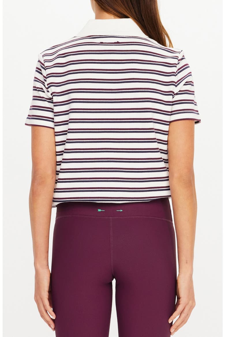 Sophie Stripe Organic Cotton Crop Polo, Alternate, color, STRIPE