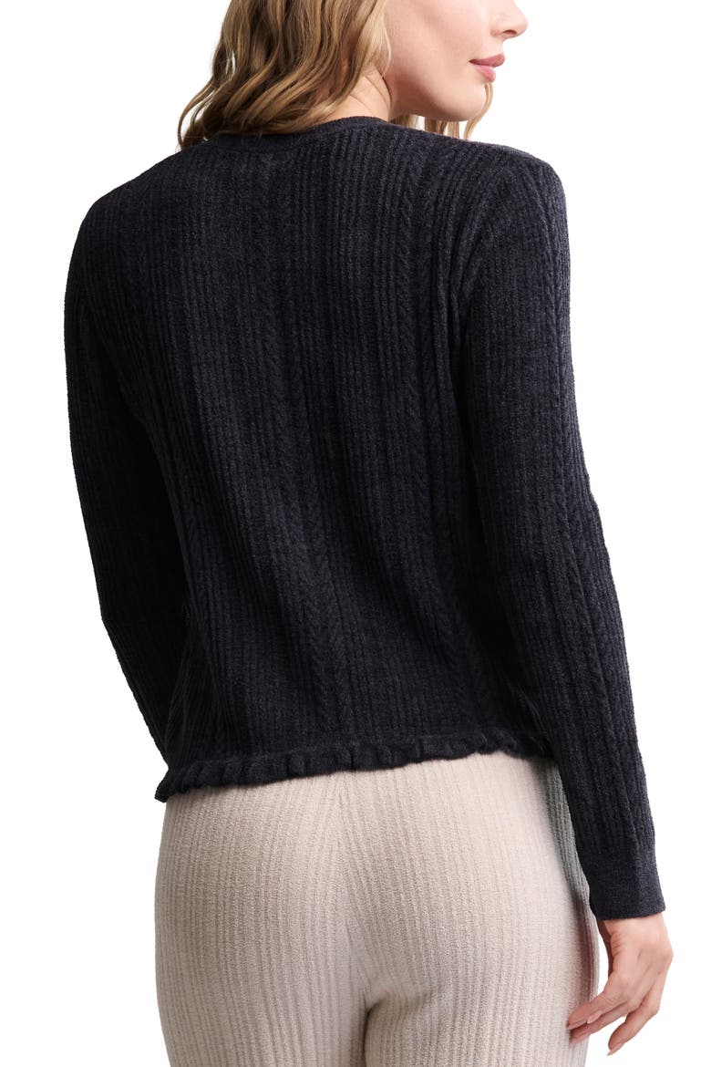 CozyChic Lite® Cable Knit Cardigan, Alternate, color, BLACK