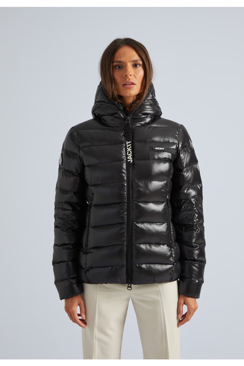 Hooded Quilted Puffer Jacket, Main, color, Black