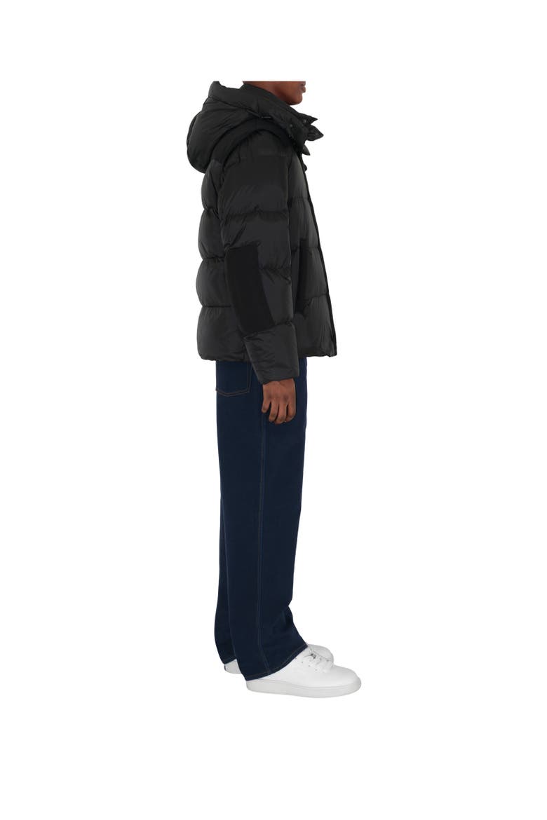 Detachable Sleeve Nylon Puffer Jacket, Alternate, color, Black