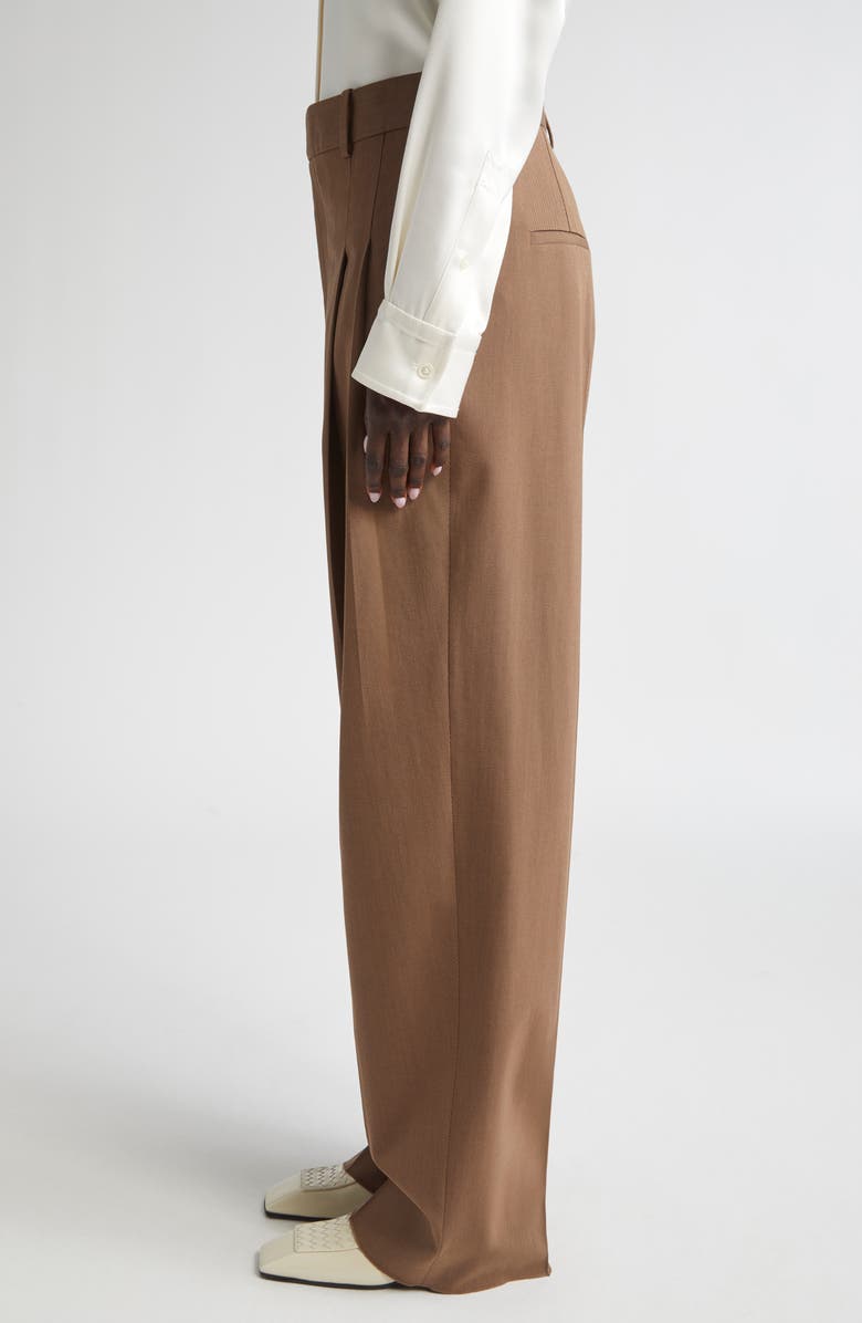 Bottega Veneta Mélange Wool Blend Stretch Tricotine Pants, Alternate, color, 2026 Ebony/ Light Jute Mel