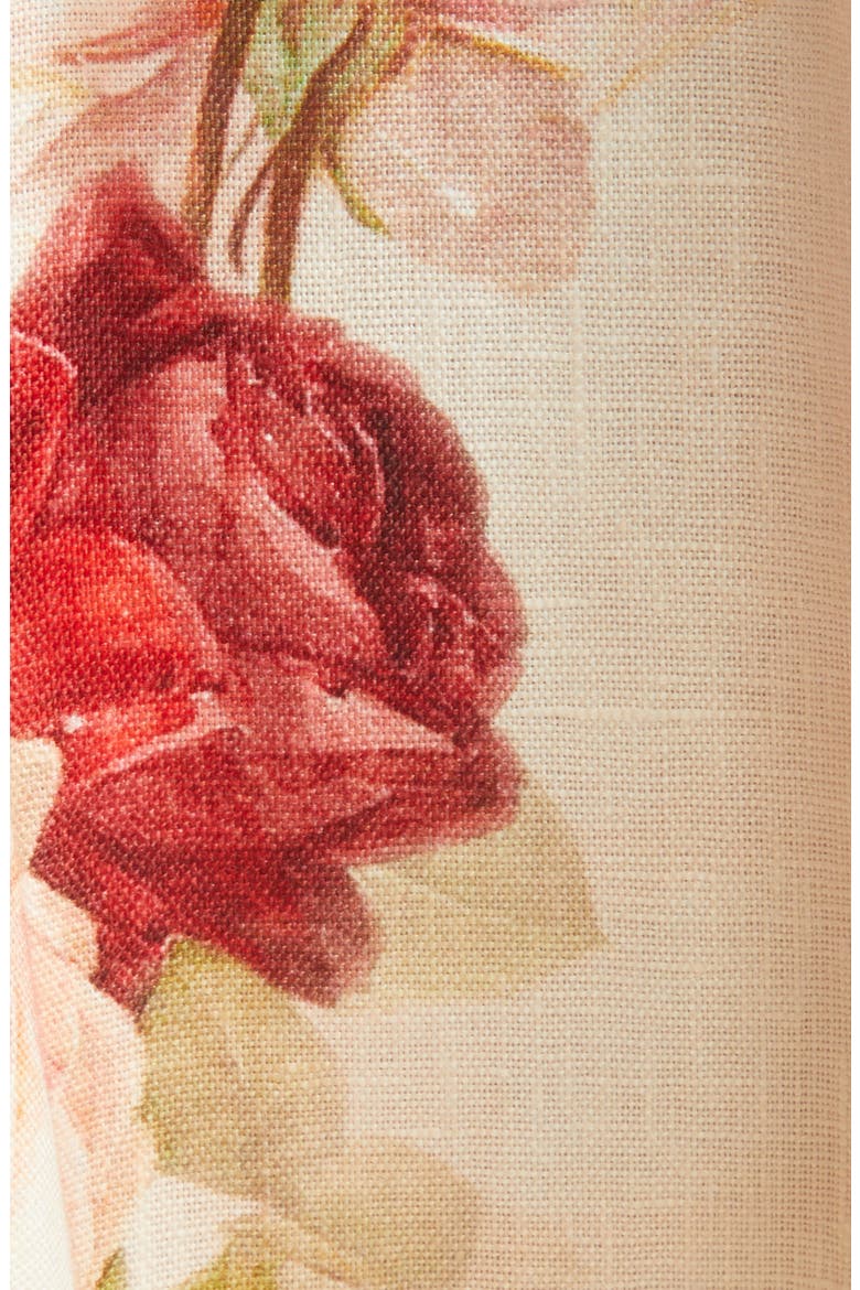 Roselight Picnic Linen & Silk Minidress, Alternate, color, CREAM ROSE FLORAL