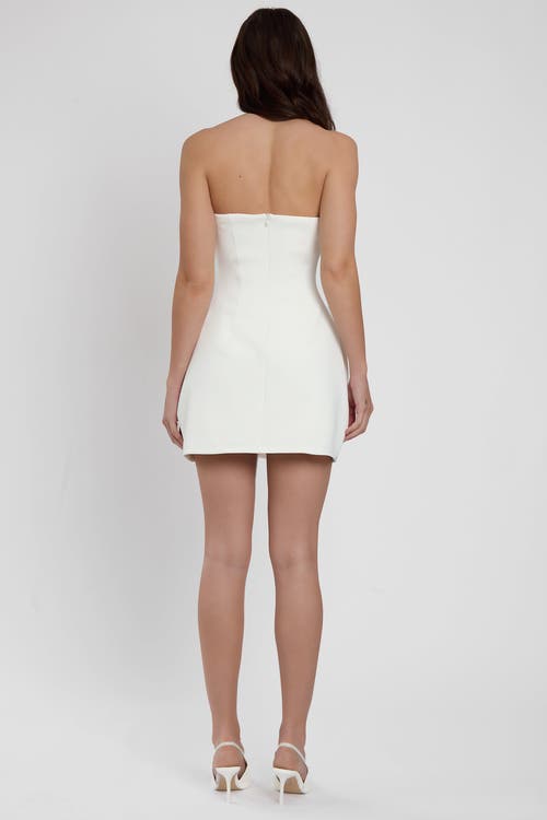 Leau Solene Strapless Pocket Mini Dress In White