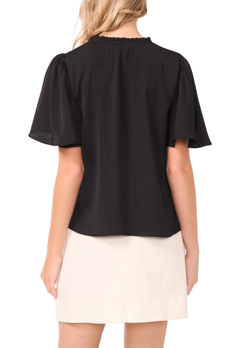 Tie Neck Top, Alternate, color, RICH BLACK