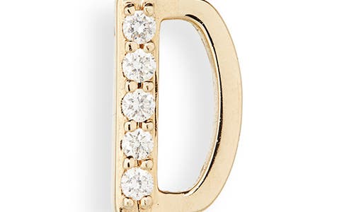 Lana 14k Gold Diamond Initial Single Stud Earring In Brown